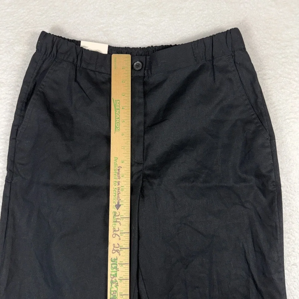 Banana Republic womens Black Tapered ankle High Rise Linen Pants Med (30x27) NWT